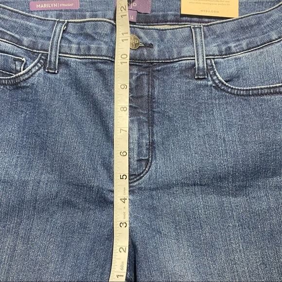 NYDJ Marilyn Straight Lift & Tuck Technology Raw Hem High Rise Jeans NWT Size 14 - Picture 16 of 16